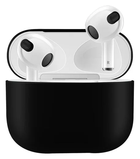Apple AirPods 3 Flexibel Zacht Siliconen Hoesje Zwart afbeelding 1