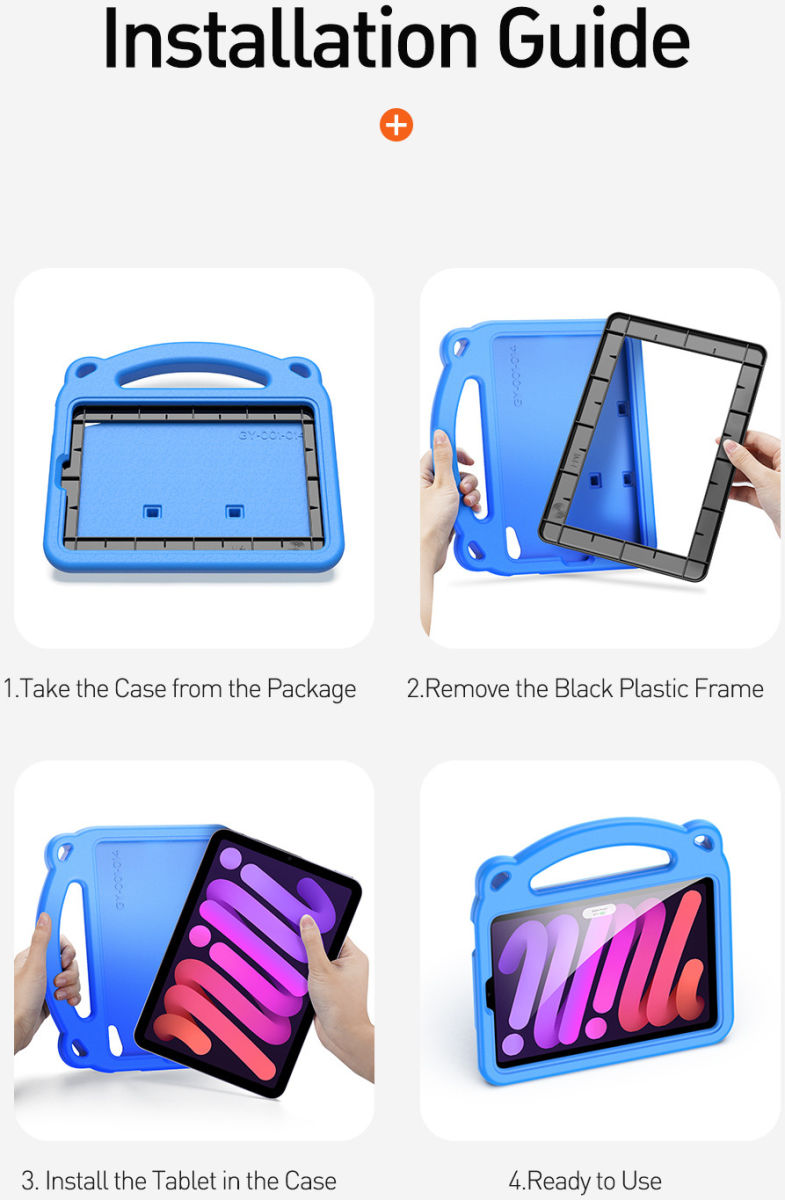 Dux Ducis Panda Apple iPad Mini 6 Kinder Tablethoes met Handvat Roze afbeelding 10