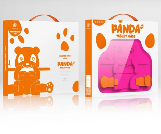 Dux Ducis Panda Apple iPad Mini 6 Kinder Tablethoes met Handvat Roze afbeelding 11