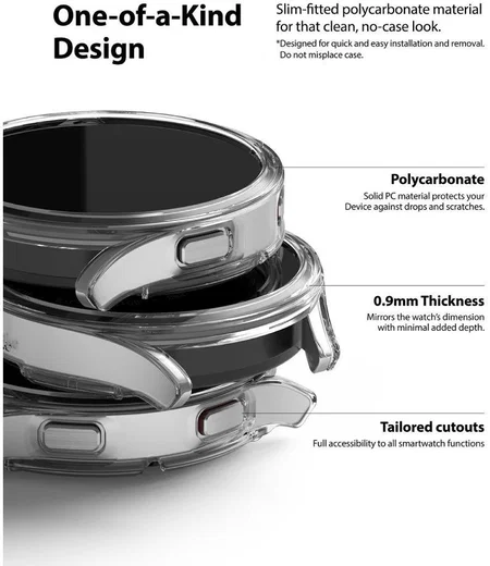 Ringke Slim - Samsung Galaxy Watch 4 40MM Hoesje (2P) - Transparant Zwart afbeelding 2