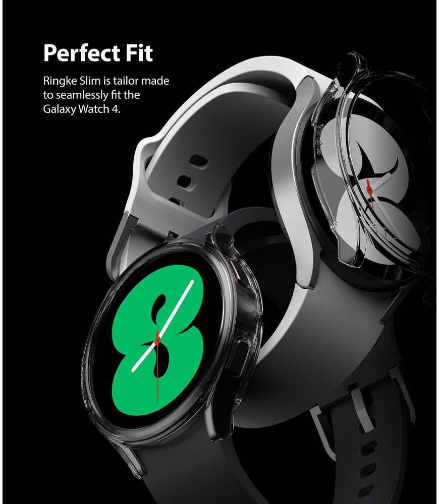 Ringke Slim - Samsung Galaxy Watch 4 40MM Hoesje (2P) - Transparant Zwart afbeelding 6