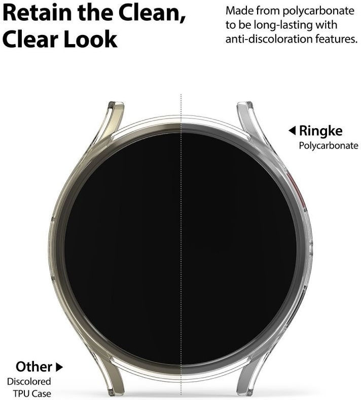 Ringke Slim - Samsung Galaxy Watch 4 44MM Hoesje (2P) - Transparant Zwart afbeelding 4