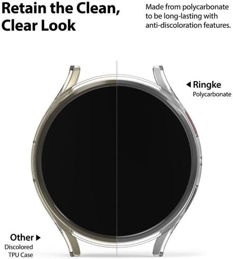 Ringke Slim - Samsung Galaxy Watch 4 44MM Hoesje (2P) - Transparant Zwart afbeelding 4