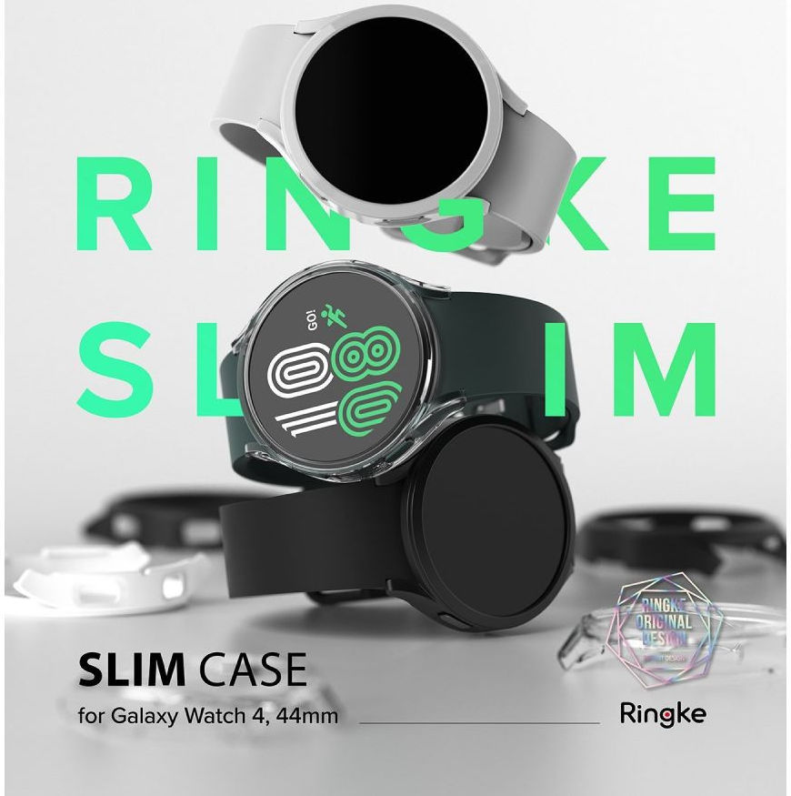 Ringke Slim - Samsung Galaxy Watch 4 44MM Hoesje (2P) - Transparant Zwart afbeelding 10