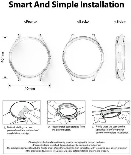 Ringke Slim - Samsung Galaxy Watch 4 44MM Hoesje (2P) - Transparant Zwart afbeelding 11