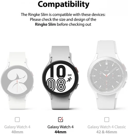 Ringke Slim - Samsung Galaxy Watch 4 44MM Hoesje (2P) - Transparant Grijs afbeelding 9