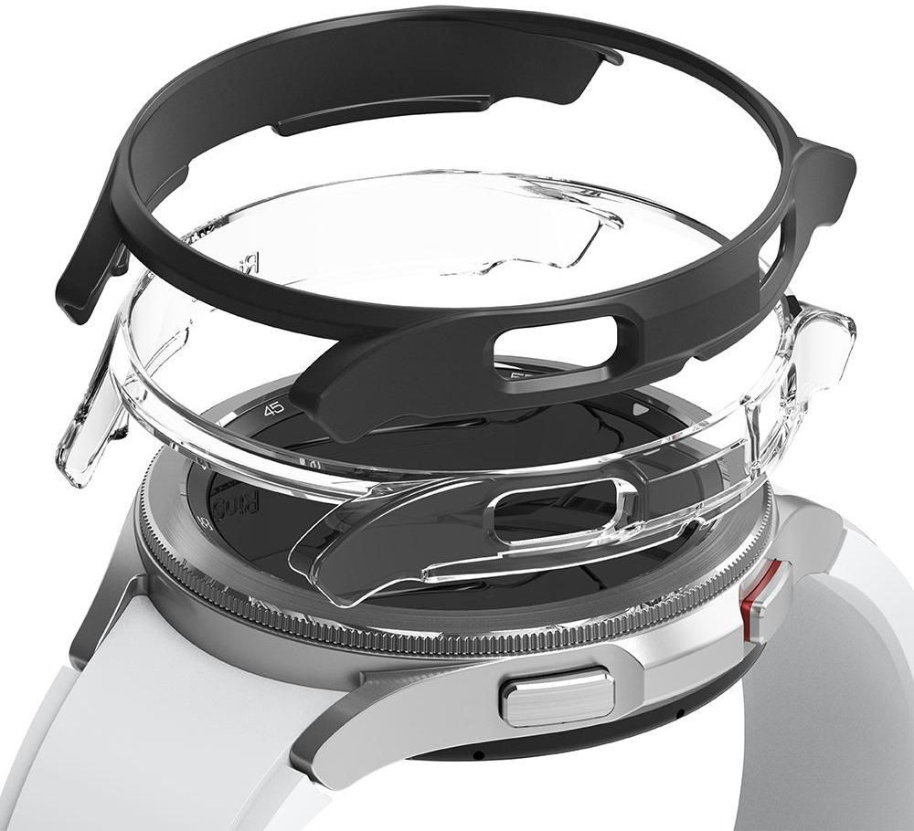 Ringke Slim - Samsung Watch 4 Classic 46MM Hoesje (2P) - Transparant Zwart afbeelding 1