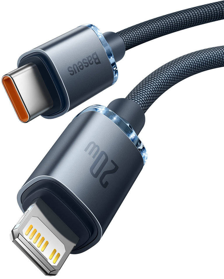 Baseus Crystal Series USB-C naar Apple Lightning Kabel 20W 1.2M Zwart afbeelding 2