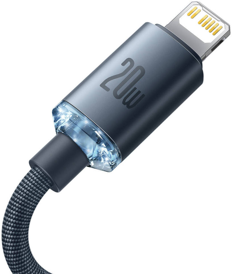 Baseus Crystal Series USB-C naar Apple Lightning Kabel 20W 1.2M Zwart afbeelding 7