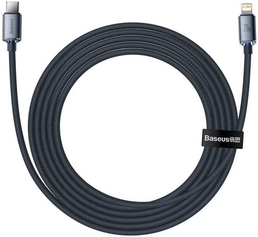 Baseus Crystal Series USB-C naar Apple Lightning Kabel 20W 2M Zwart afbeelding 4