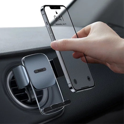 Baseus Easy Control Telefoonhouder Auto Rond Ventilatierooster Zwart afbeelding 1