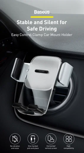 Baseus Easy Control Telefoonhouder Auto Rond Ventilatierooster Zwart afbeelding 10