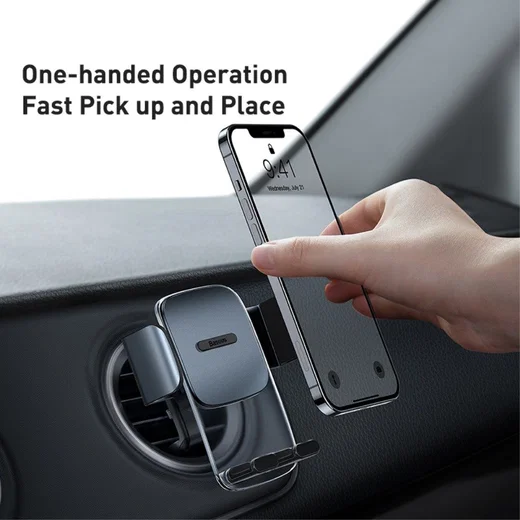 Baseus Easy Control Telefoonhouder Auto Rond Ventilatierooster Zwart afbeelding 4