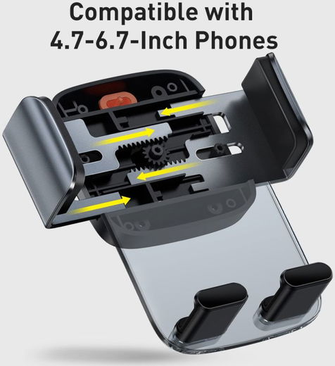 Baseus Telefoonhouder Auto Dashboard/Ventilatierooster Zwart afbeelding 9