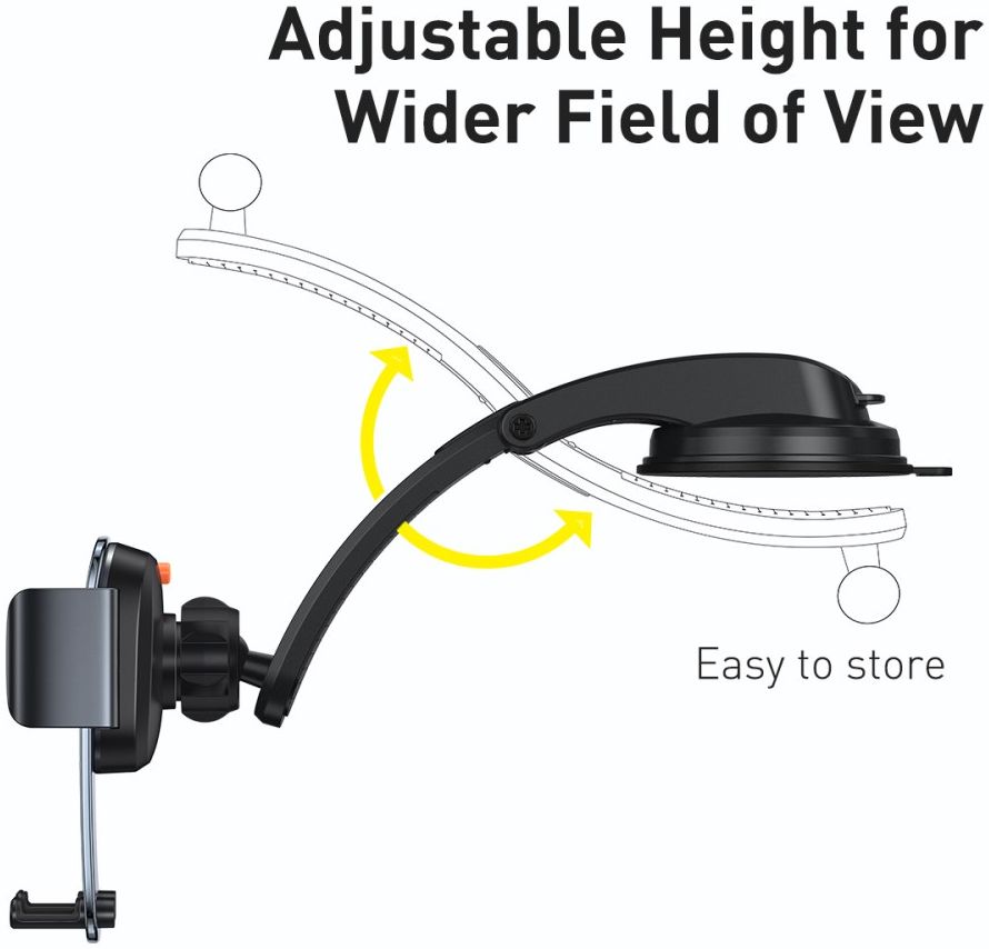 Baseus Telefoonhouder Auto Dashboard/Ventilatierooster Zwart afbeelding 10