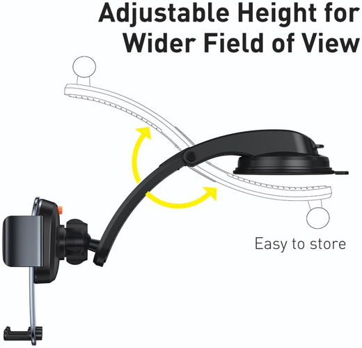 Baseus Telefoonhouder Auto Dashboard/Ventilatierooster Zwart afbeelding 10
