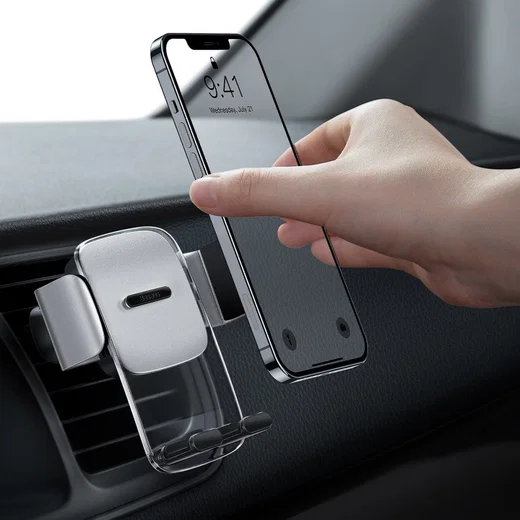 Baseus Telefoonhouder Auto Dashboard/Ventilatierooster Zilver afbeelding 1