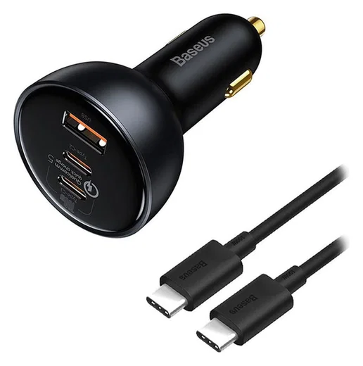 Baseus USB-A / USB-C Autolader 160W + USB-C naar USB-C 100W 1M Kabel afbeelding 1
