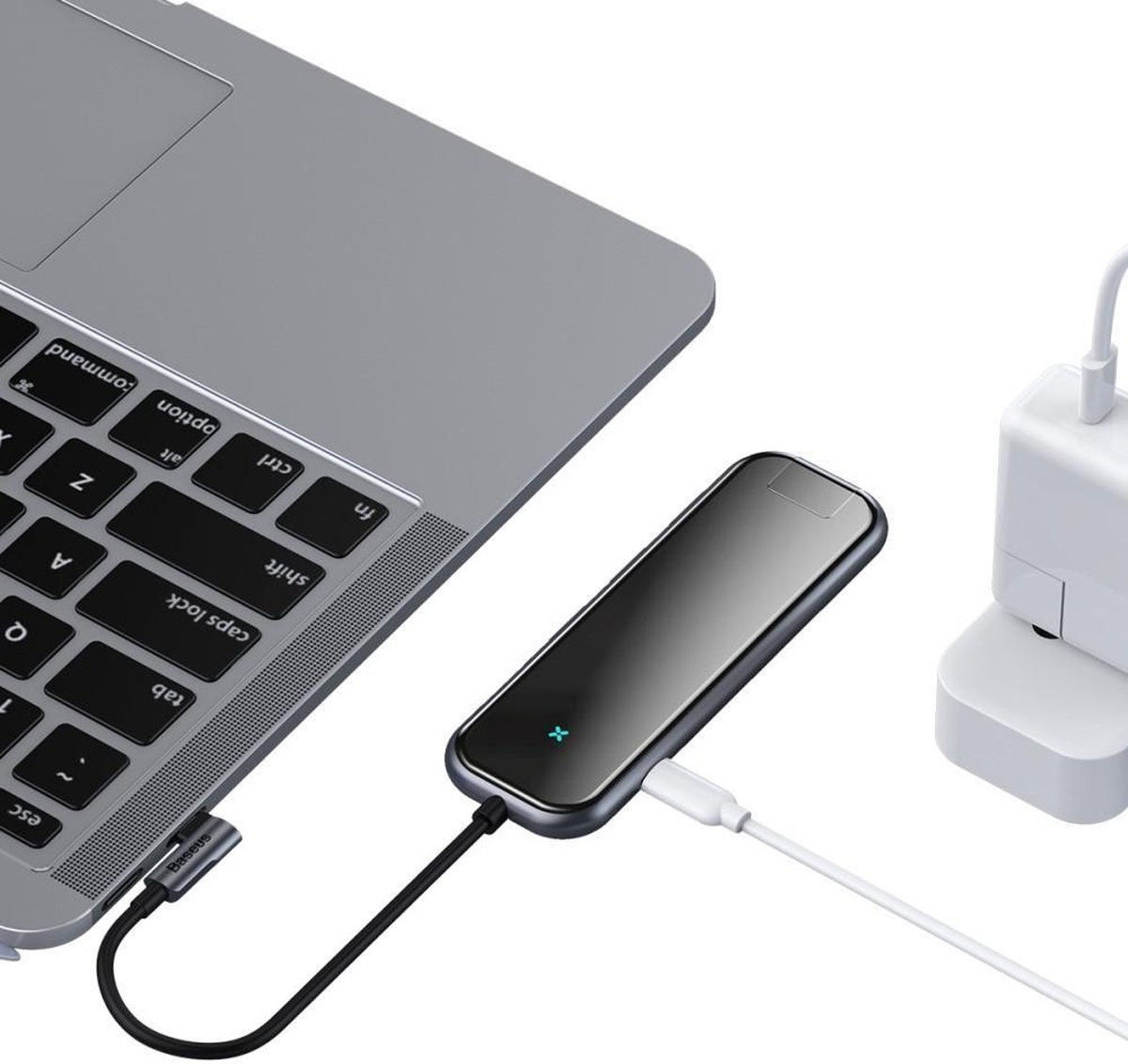 Baseus USB 3.0 / USB-C PD / HDMI 4K / RJ45 LAN Hub 60W Laptop/MacBook afbeelding 3