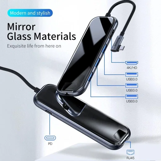 Baseus USB 3.0 / USB-C PD / HDMI 4K / RJ45 LAN Hub 60W Laptop/MacBook afbeelding 4