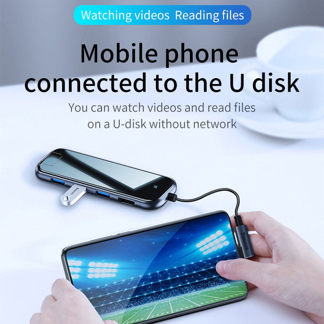 Baseus USB 3.0 / USB-C PD / HDMI 4K / RJ45 LAN Hub 60W Laptop/MacBook afbeelding 8