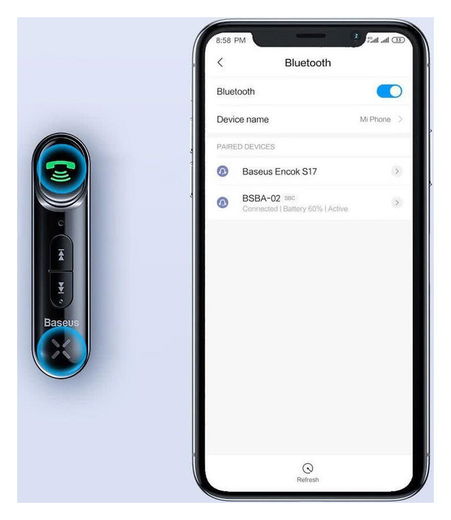 Baseus Draadloze Bluetooth Audio Ontvanger met 3.5mm Jack AUX Adapter afbeelding 14