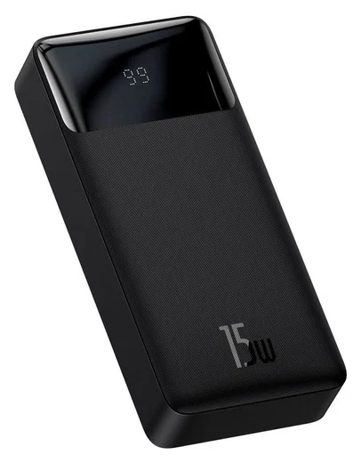 Baseus Bipow 20.000 mAh USB-C Powerbank Reisformaat Met Display Zwart afbeelding 1