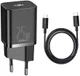 Baseus Super-Si Snellader Quick Charge 25W + USB-C Kabel 1M Zwart afbeelding 2