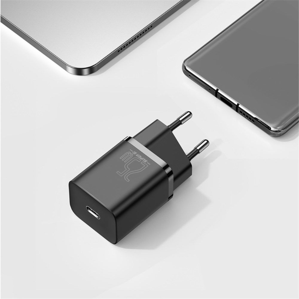 Baseus Super-Si Snellader Quick Charge 25W + USB-C Kabel 1M Zwart afbeelding 10