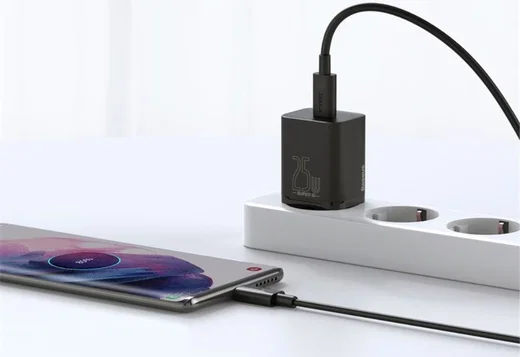 Baseus Super-Si Snellader Quick Charge 25W + USB-C Kabel 1M Zwart afbeelding 6