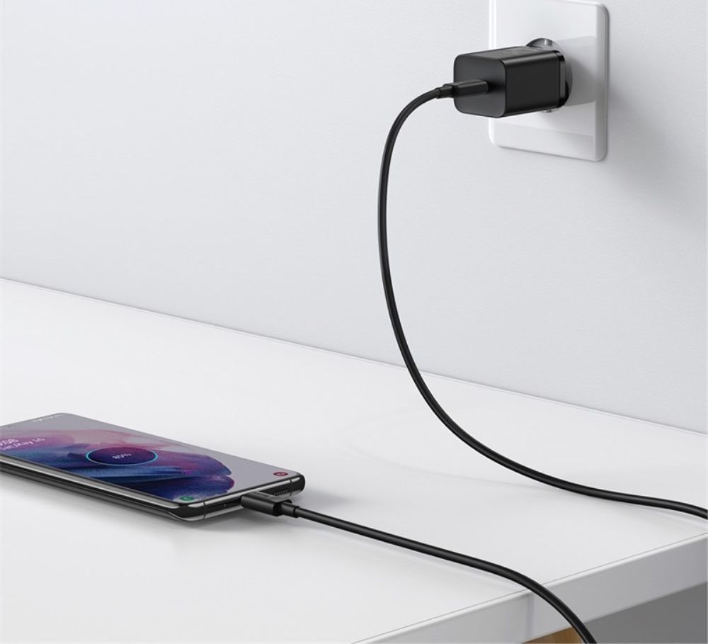 Baseus Super-Si Snellader Quick Charge 25W + USB-C Kabel 1M Zwart afbeelding 9
