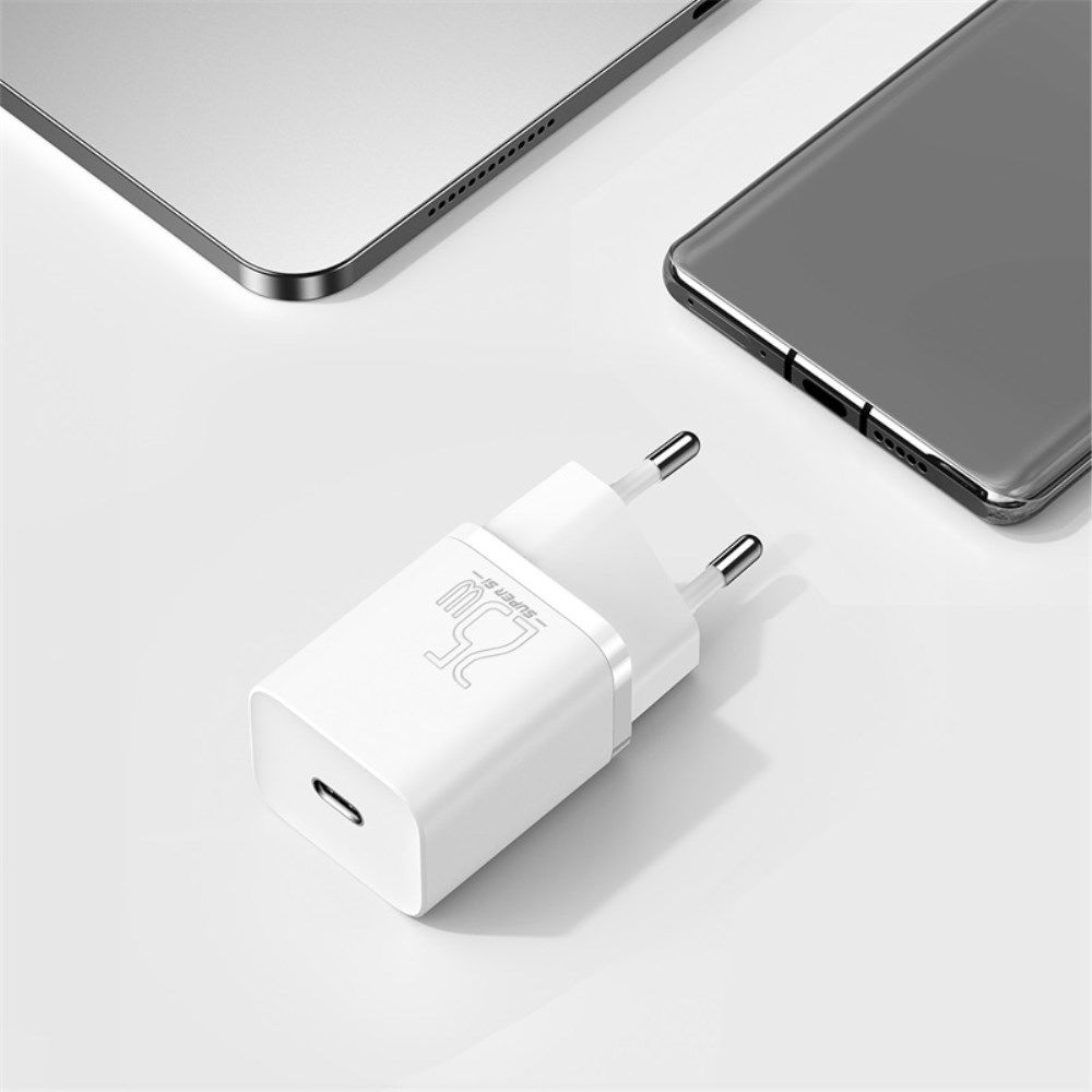 Baseus Super-Si Snellader Quick Charge 25W + USB-C Kabel 1M Wit afbeelding 10