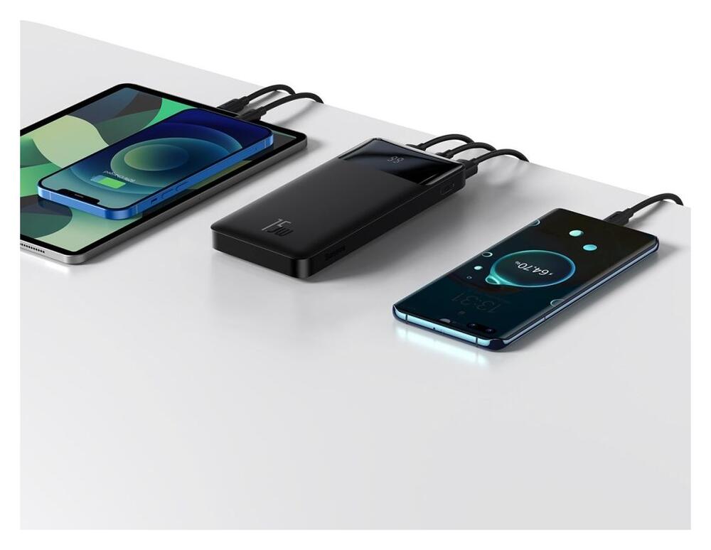 Baseus Bipow 10.000 mAh Powerbank Reisformaat Met Display Zwart 15W afbeelding 15