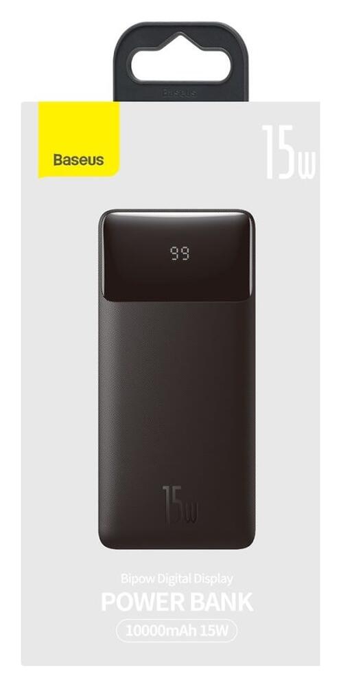 Baseus Bipow 10.000 mAh Powerbank Reisformaat Met Display Zwart 15W afbeelding 16