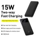 Baseus Bipow 10.000 mAh Powerbank Reisformaat Met Display Zwart 15W afbeelding 6