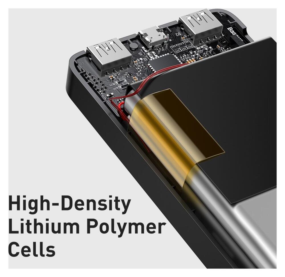 Baseus Bipow 10.000 mAh Powerbank Reisformaat Met Display Zwart 15W afbeelding 10
