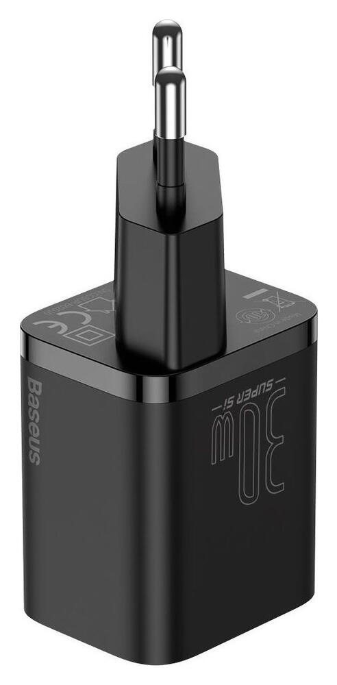 Baseus Super-Si Quick Charger USB-C Snellader 30W Power Delivery Zwart afbeelding 2