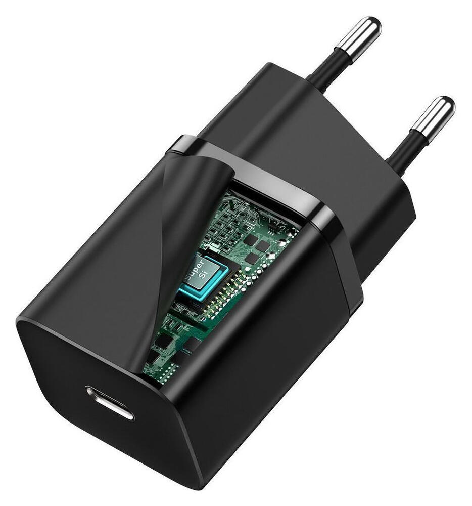 Baseus Super-Si Quick Charger USB-C Snellader 30W Power Delivery Zwart afbeelding 5