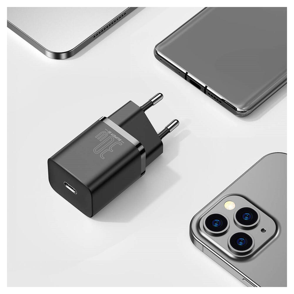 Baseus Super-Si Quick Charger USB-C Snellader 30W Power Delivery Zwart afbeelding 9