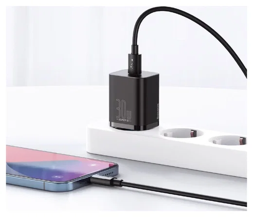 Baseus Super-Si Quick Charger USB-C Snellader 30W Power Delivery Zwart afbeelding 4