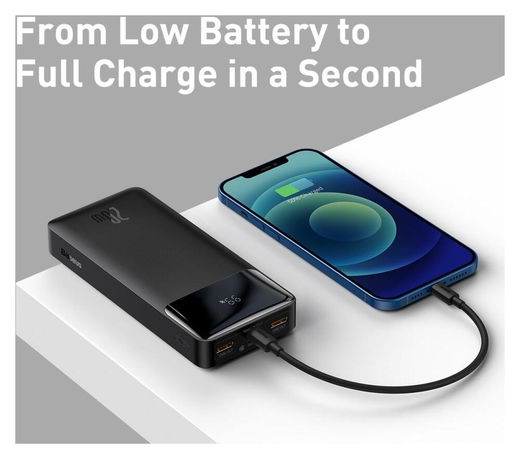 Baseus Bipow 20.000 mAh Powerbank Fast Charge PD met Display Zwart afbeelding 6