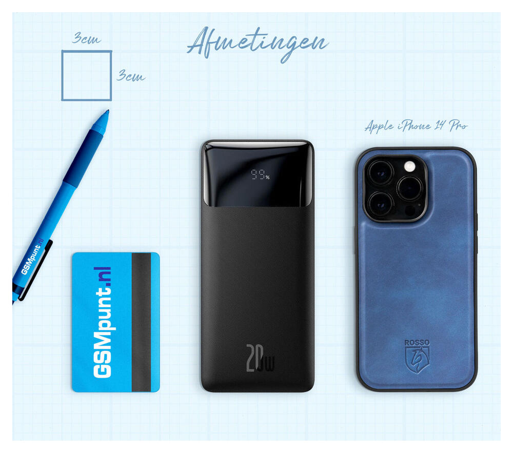 Baseus Bipow 10.000 mAh Powerbank Compact met PD Fast Charge Zwart 20W afbeelding 6
