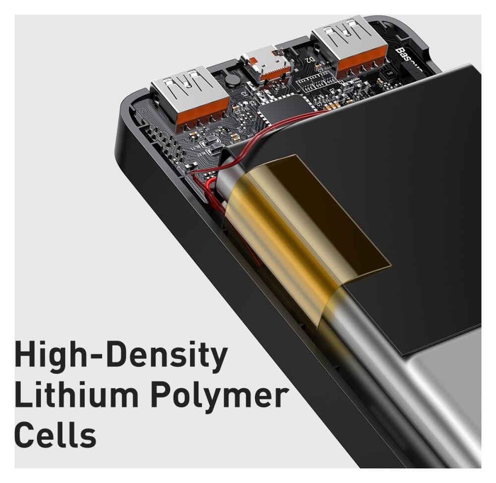 Baseus Bipow 10.000 mAh Powerbank Compact met PD Fast Charge Zwart 20W afbeelding 9
