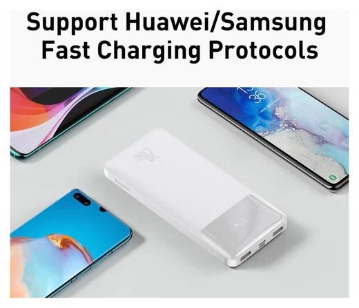 Baseus Bipow 10.000 mAh Powerbank Compact Met PD Fast Charge Wit 20W afbeelding 8