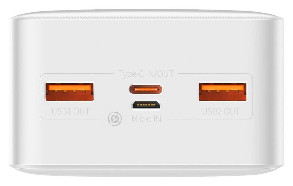 Baseus Bipow 30.000 mAh Powerbank Hoge Capaciteit Snel Laden Wit 20W afbeelding 4