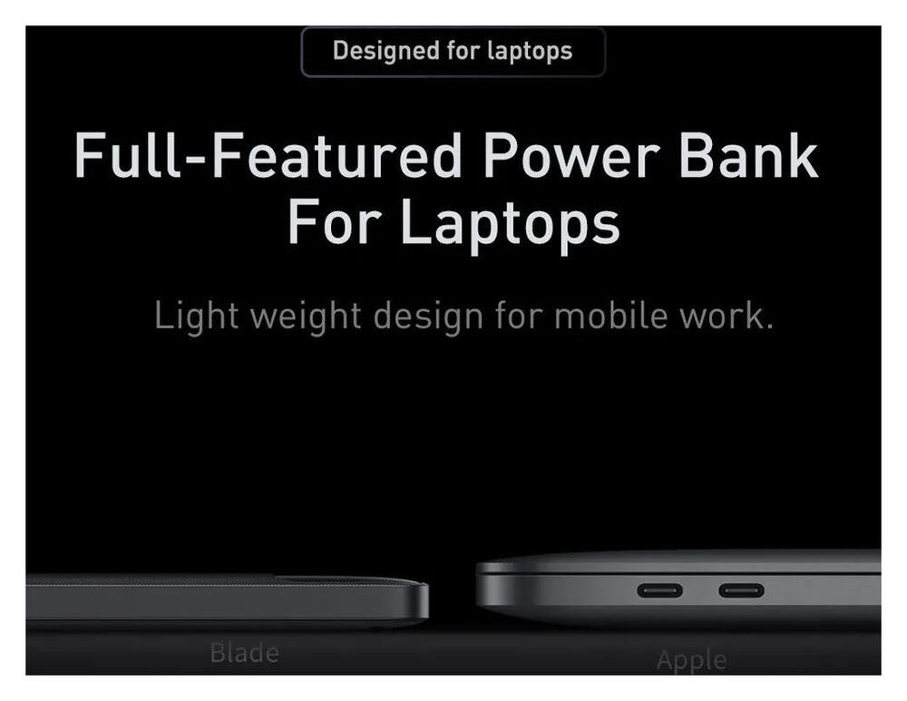 Baseus Blade 20.000 mAh Laptop/MacBook Powerbank 100W Zwart afbeelding 11