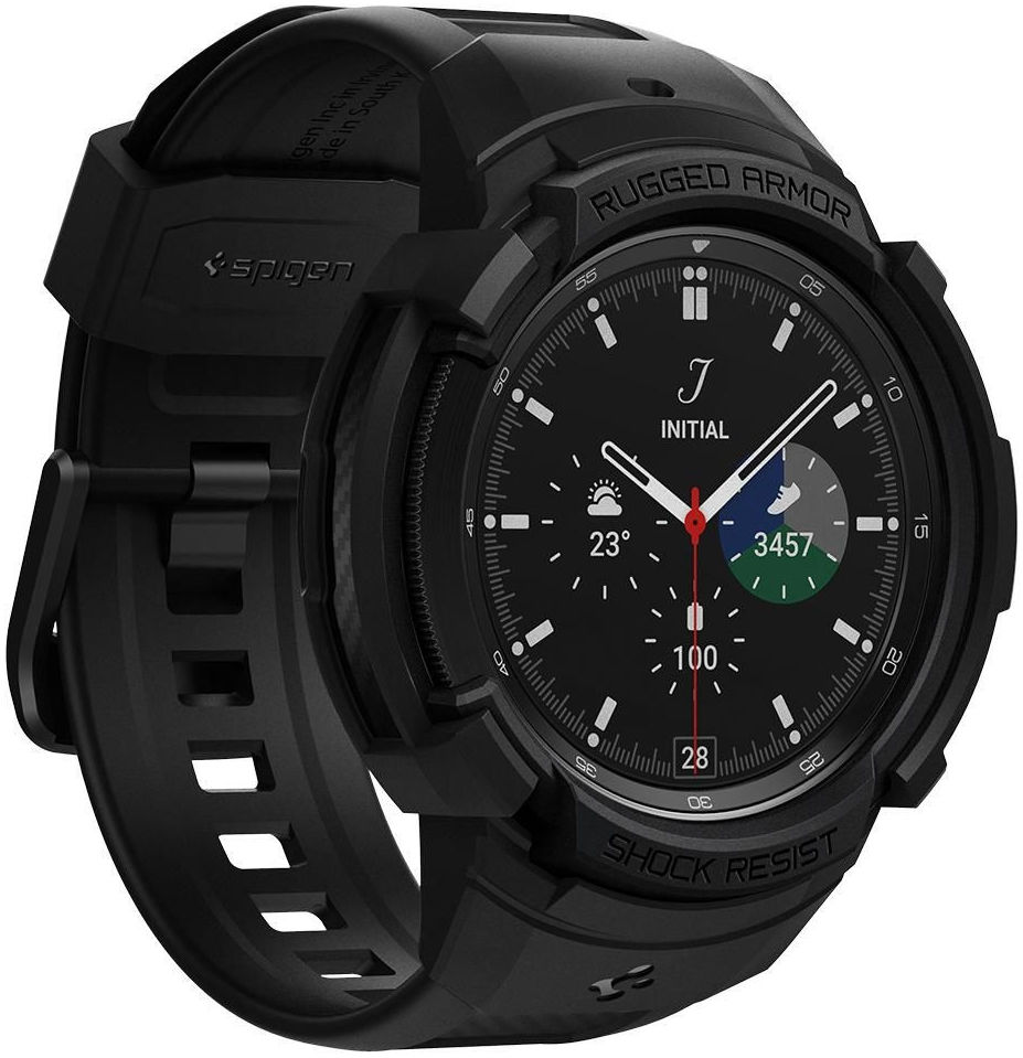Spigen Rugged Armor Pro Samsung Galaxy Watch 4 46MM Case Bandje Zwart afbeelding 7