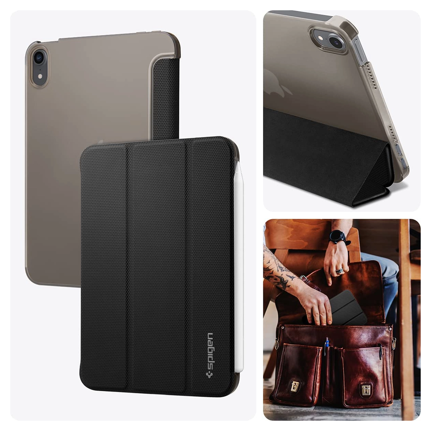 Spigen Liquid Air Folio Apple iPad Mini 7/6 Hoes Book Case Zwart afbeelding 5