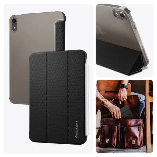 Spigen Liquid Air Folio Apple iPad Mini 7/6 Hoes Book Case Zwart afbeelding 5