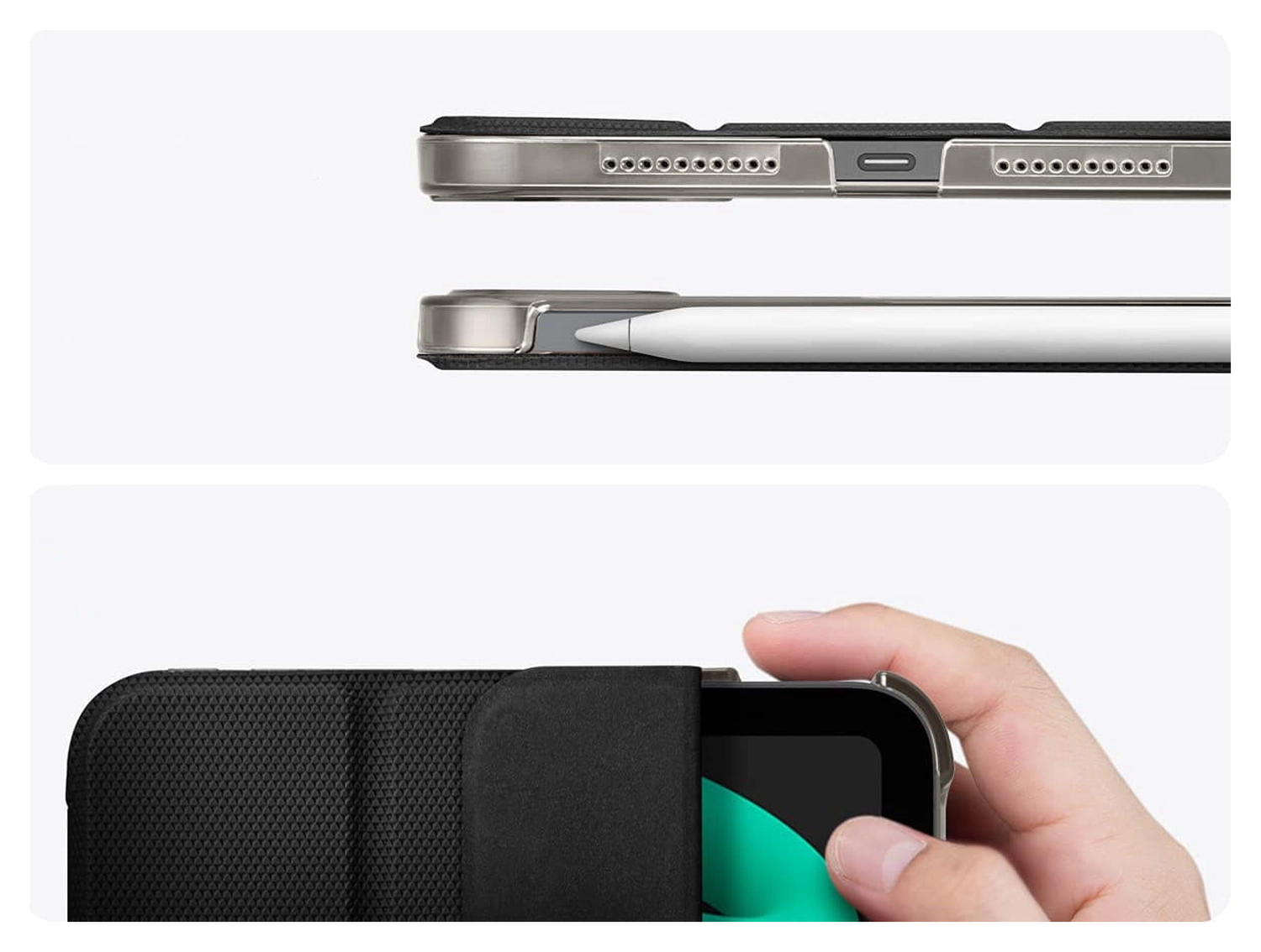 Spigen Liquid Air Folio Apple iPad Mini 7/6 Hoes Book Case Zwart afbeelding 6